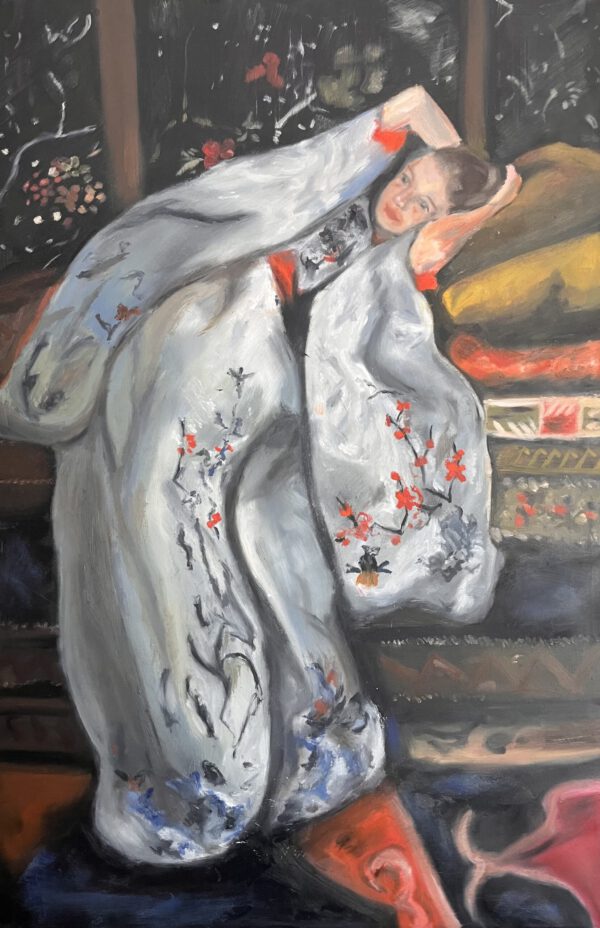 Meisje in de witte kimono